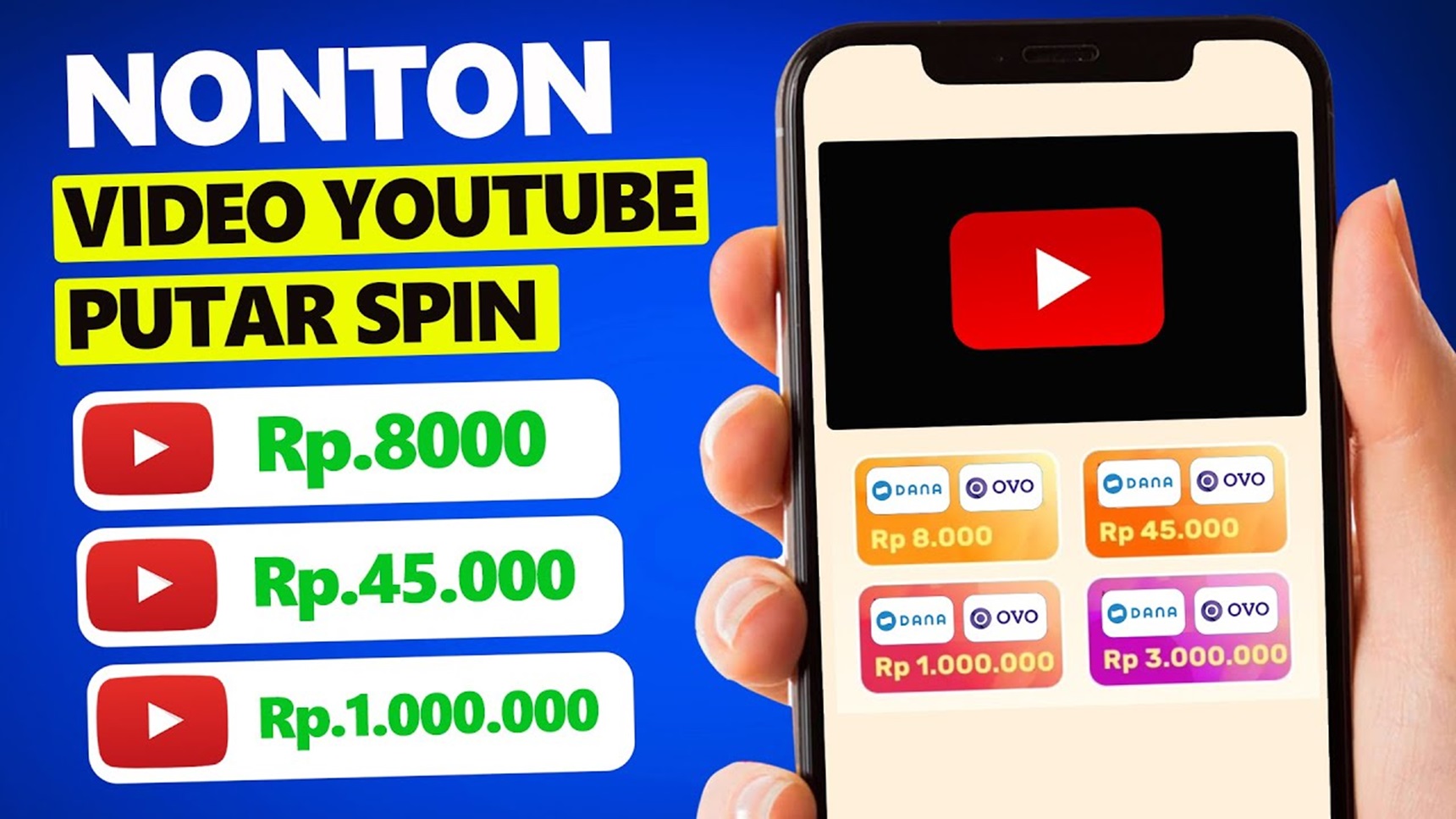Cara Dapat Uang Dari Nonton Youtube dan Spin