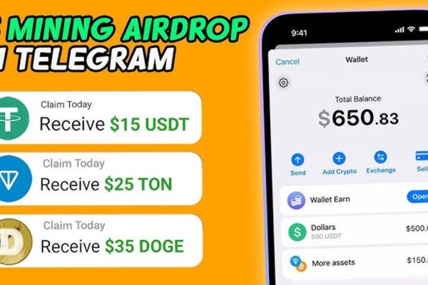 Mining AIRDROP Telegram Dibayar Tiap Hari TON, USDT, SHIB, DOGE, NOT